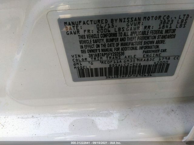 Photo 8 VIN: 3N1AB7AP5FY292636 - NISSAN SENTRA 