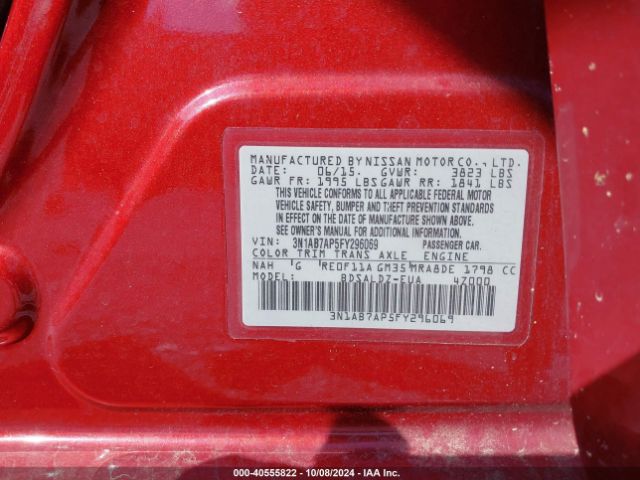 Photo 8 VIN: 3N1AB7AP5FY296069 - NISSAN SENTRA 