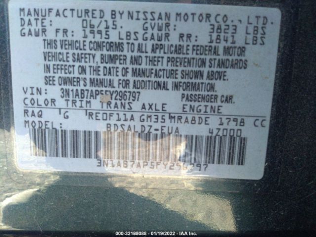 Photo 8 VIN: 3N1AB7AP5FY296797 - NISSAN SENTRA 