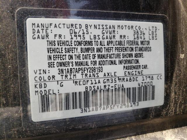 Photo 11 VIN: 3N1AB7AP5FY298193 - NISSAN SENTRA S 