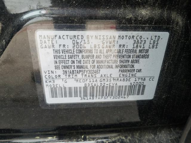 Photo 9 VIN: 3N1AB7AP5FY302467 - NISSAN SENTRA S 