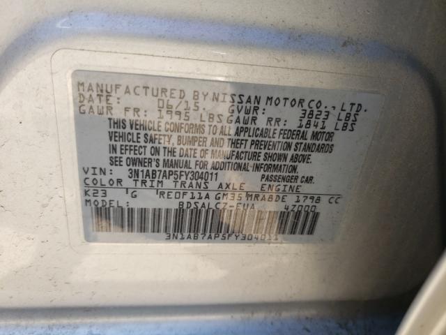 Photo 9 VIN: 3N1AB7AP5FY304011 - NISSAN SENTRA S 