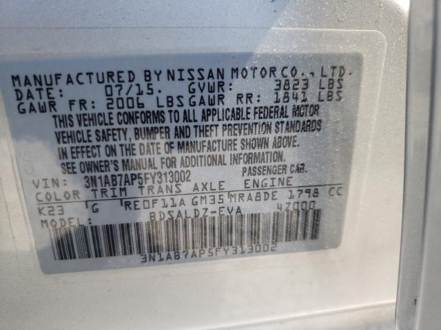 Photo 9 VIN: 3N1AB7AP5FY313002 - NISSAN SENTRA S 