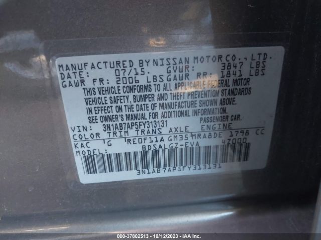 Photo 8 VIN: 3N1AB7AP5FY313131 - NISSAN SENTRA 