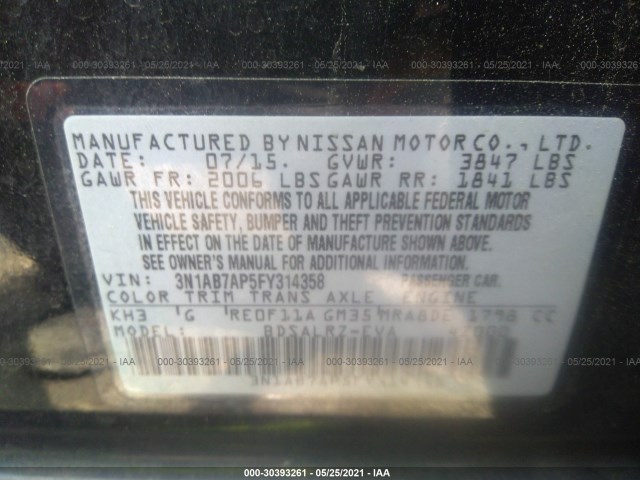 Photo 8 VIN: 3N1AB7AP5FY314358 - NISSAN SENTRA 