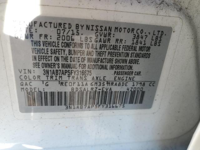 Photo 11 VIN: 3N1AB7AP5FY316675 - NISSAN SENTRA S 