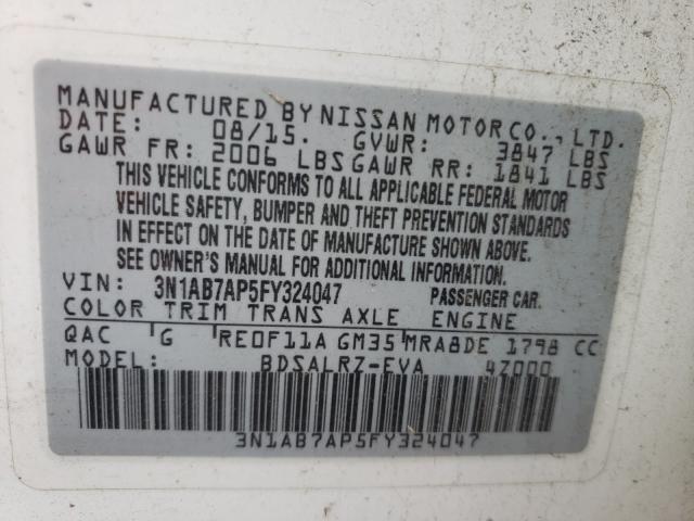 Photo 9 VIN: 3N1AB7AP5FY324047 - NISSAN SENTRA S 