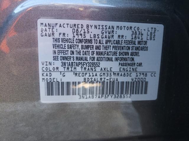 Photo 9 VIN: 3N1AB7AP5FY328552 - NISSAN SENTRA S 