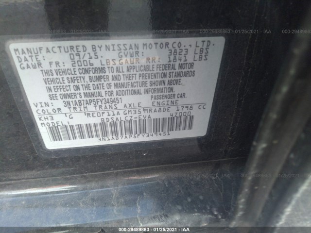 Photo 8 VIN: 3N1AB7AP5FY349451 - NISSAN SENTRA 