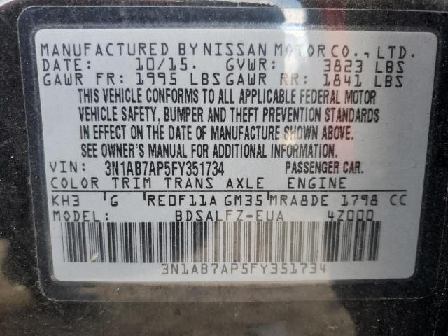 Photo 12 VIN: 3N1AB7AP5FY351734 - NISSAN SENTRA 