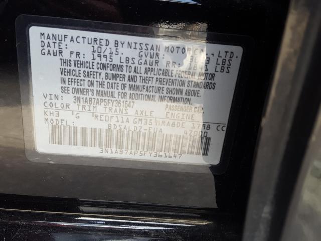 Photo 9 VIN: 3N1AB7AP5FY361647 - NISSAN SENTRA S 