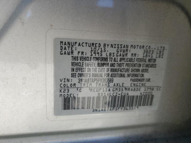 Photo 11 VIN: 3N1AB7AP5FY363589 - NISSAN SENTRA S 