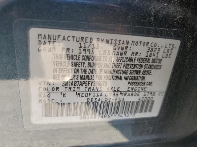 Photo 9 VIN: 3N1AB7AP5FY369070 - NISSAN SENTRA S 