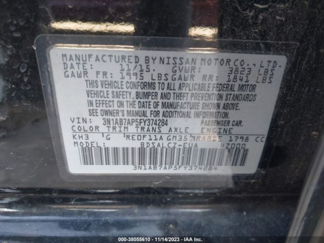 Photo 8 VIN: 3N1AB7AP5FY374284 - NISSAN SENTRA 