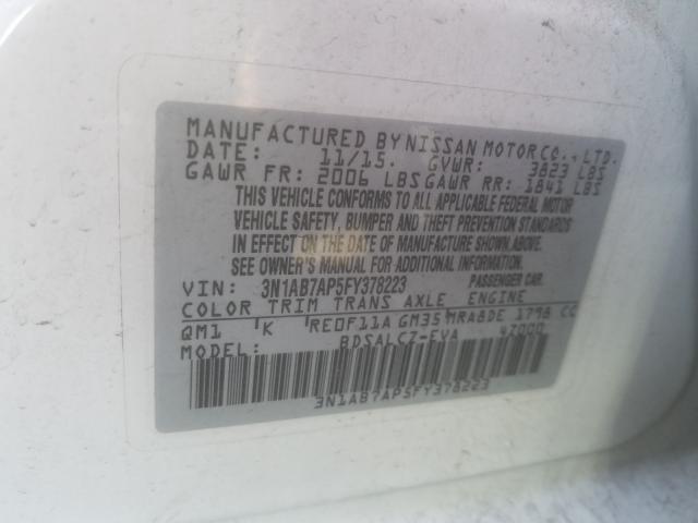 Photo 9 VIN: 3N1AB7AP5FY378223 - NISSAN SENTRA S 