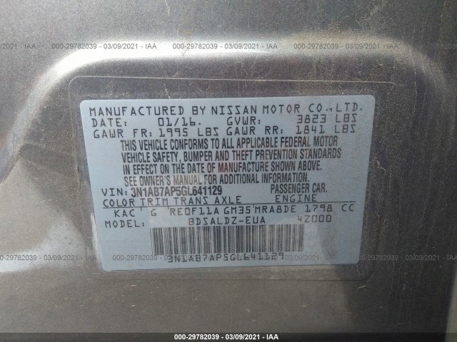 Photo 8 VIN: 3N1AB7AP5GL641129 - NISSAN SENTRA 