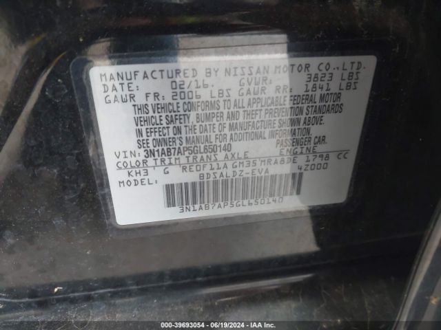 Photo 8 VIN: 3N1AB7AP5GL650140 - NISSAN SENTRA 