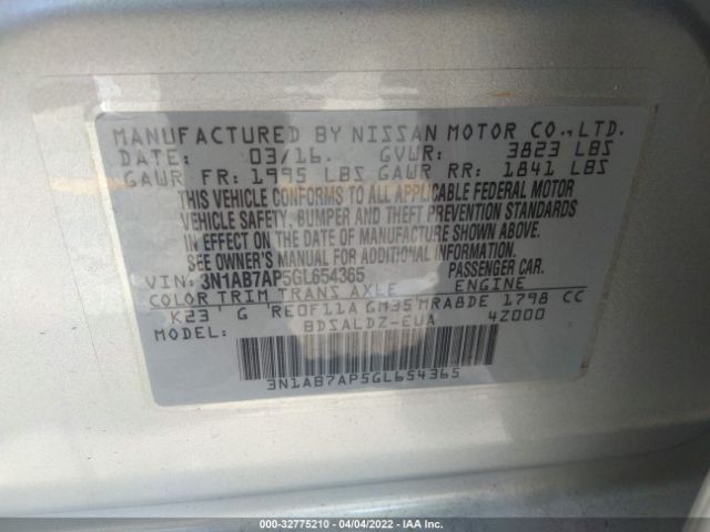 Photo 8 VIN: 3N1AB7AP5GL654365 - NISSAN SENTRA 