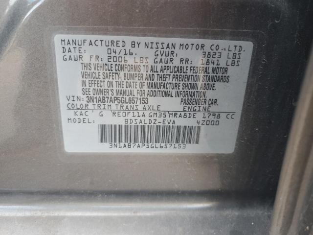 Photo 12 VIN: 3N1AB7AP5GL657153 - NISSAN SENTRA S 