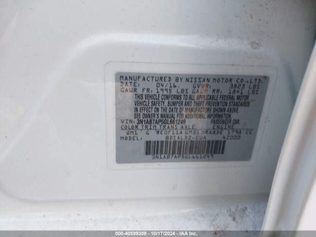 Photo 8 VIN: 3N1AB7AP5GL661249 - NISSAN SENTRA 