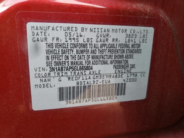 Photo 9 VIN: 3N1AB7AP5GL665804 - NISSAN SENTRA S 