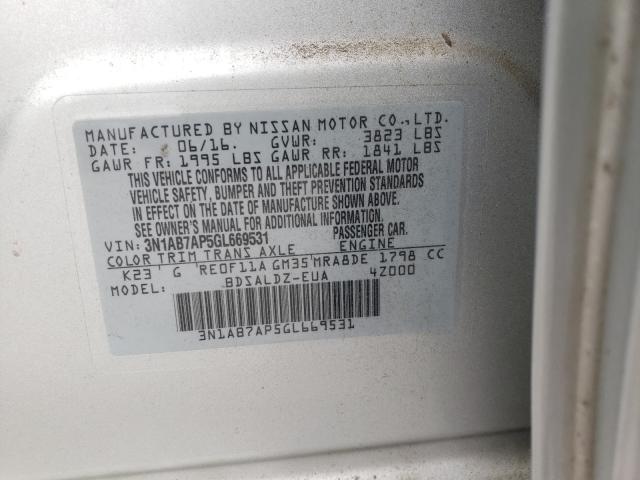 Photo 9 VIN: 3N1AB7AP5GL669531 - NISSAN SENTRA S 