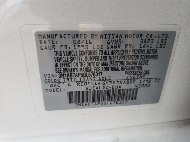 Photo 9 VIN: 3N1AB7AP5GL676317 - NISSAN SENTRA S 