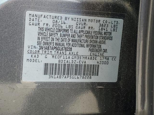 Photo 12 VIN: 3N1AB7AP5GL678228 - NISSAN SENTRA S 