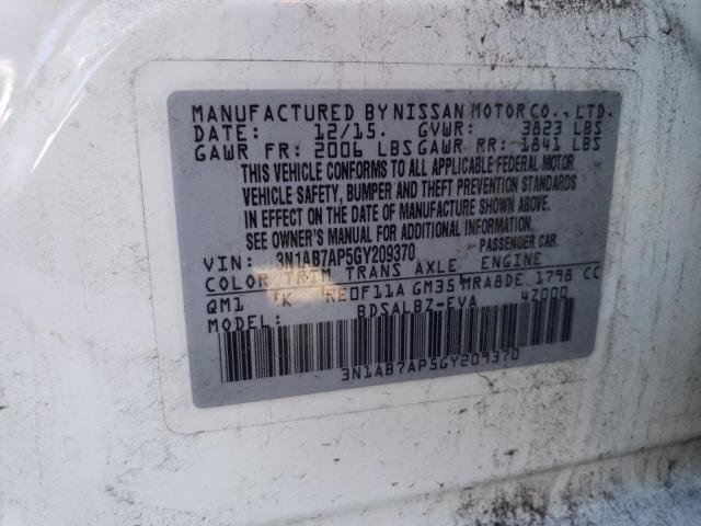 Photo 11 VIN: 3N1AB7AP5GY209370 - NISSAN SENTRA S 