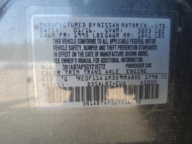 Photo 12 VIN: 3N1AB7AP5GY216772 - NISSAN SENTRA 