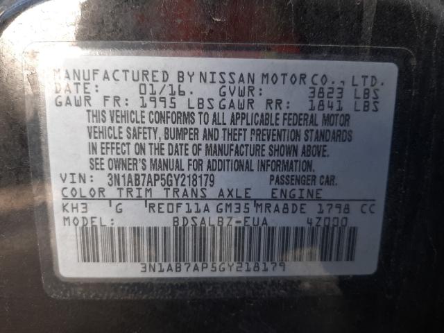 Photo 9 VIN: 3N1AB7AP5GY218179 - NISSAN SENTRA S 