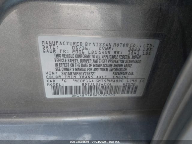 Photo 8 VIN: 3N1AB7AP5GY226721 - NISSAN SENTRA 