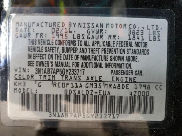 Photo 11 VIN: 3N1AB7AP5GY233717 - NISSAN SENTRA S 
