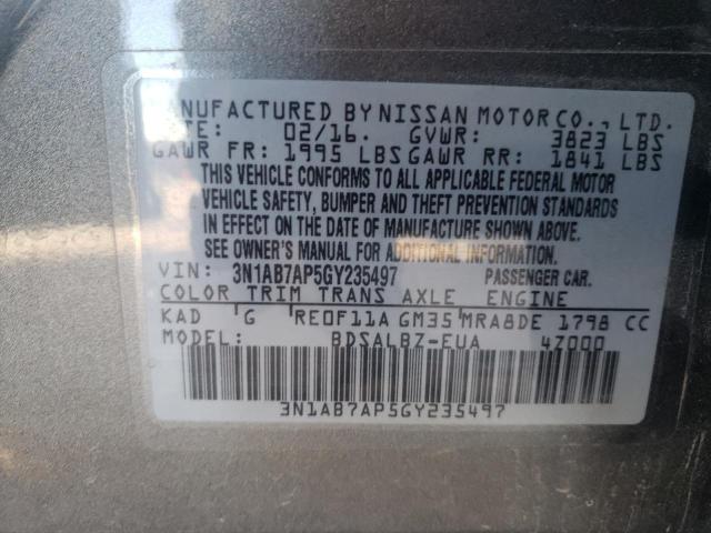 Photo 9 VIN: 3N1AB7AP5GY235497 - NISSAN SENTRA S 