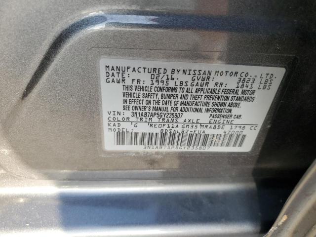 Photo 12 VIN: 3N1AB7AP5GY235807 - NISSAN SENTRA S 