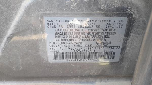 Photo 4 VIN: 3N1AB7AP5GY237461 - NISSAN SENTRA 