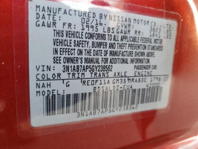 Photo 9 VIN: 3N1AB7AP5GY238562 - NISSAN SENTRA S 