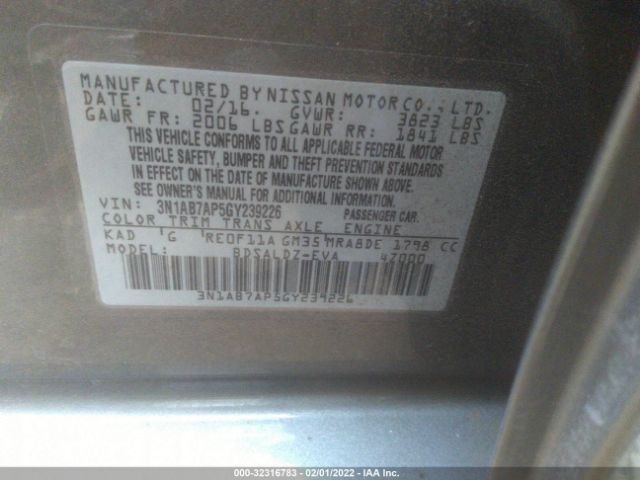 Photo 8 VIN: 3N1AB7AP5GY239226 - NISSAN SENTRA 