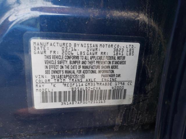 Photo 11 VIN: 3N1AB7AP5GY251165 - NISSAN SENTRA S 