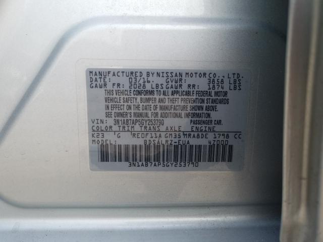 Photo 9 VIN: 3N1AB7AP5GY253790 - NISSAN SENTRA S 