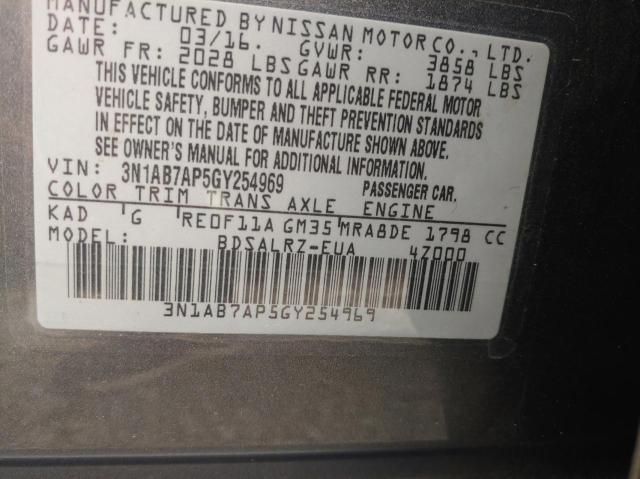 Photo 9 VIN: 3N1AB7AP5GY254969 - NISSAN SENTRA S 