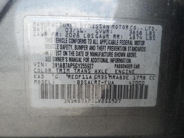 Photo 11 VIN: 3N1AB7AP5GY255927 - NISSAN SENTRA 