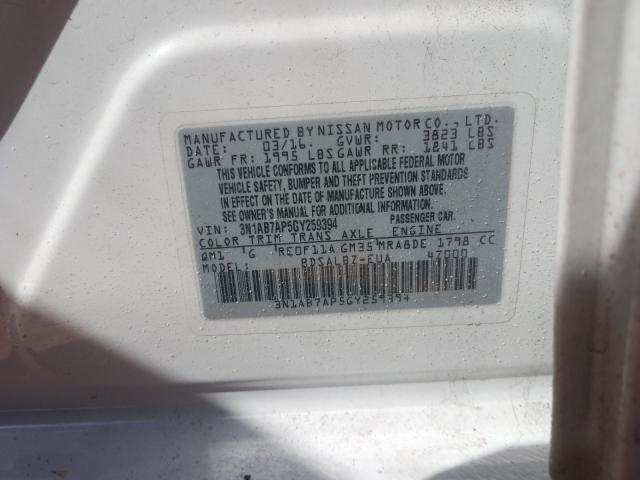 Photo 9 VIN: 3N1AB7AP5GY259394 - NISSAN SENTRA S 