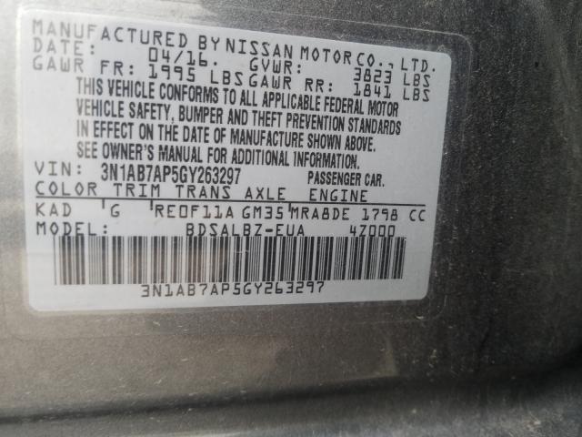 Photo 9 VIN: 3N1AB7AP5GY263297 - NISSAN SENTRA S 