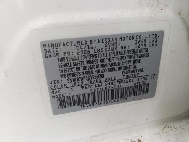 Photo 9 VIN: 3N1AB7AP5GY266099 - NISSAN SENTRA S 