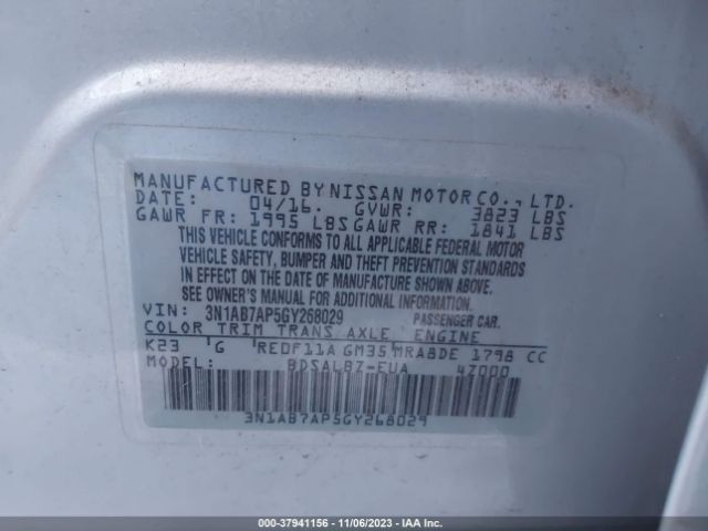 Photo 8 VIN: 3N1AB7AP5GY268029 - NISSAN SENTRA 