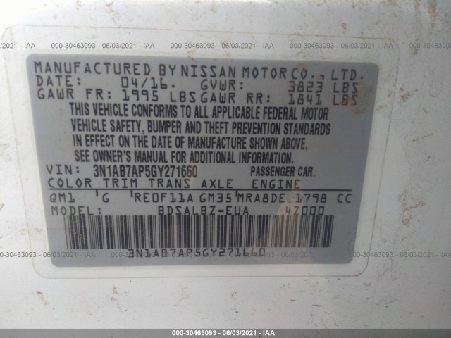 Photo 8 VIN: 3N1AB7AP5GY271660 - NISSAN SENTRA 