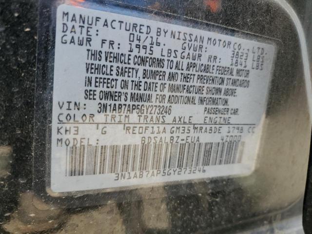 Photo 9 VIN: 3N1AB7AP5GY273246 - NISSAN SENTRA S 