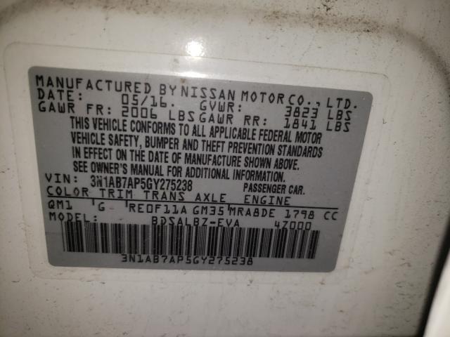 Photo 9 VIN: 3N1AB7AP5GY275238 - NISSAN SENTRA S 