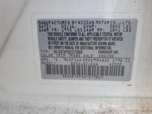 Photo 11 VIN: 3N1AB7AP5GY279869 - NISSAN SENTRA S 